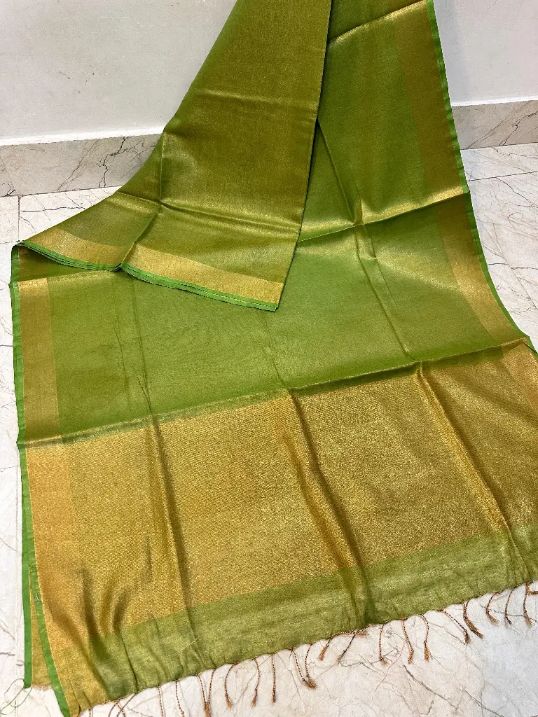 Luminous Tissue Linen Saree