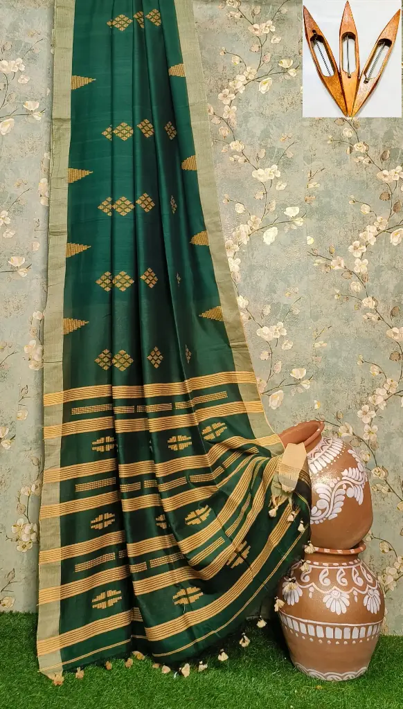 Loom Bloom Mercerized Cotton Jamdani Saree