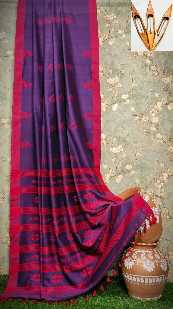 Loom Bloom Mercerized Cotton Jamdani Saree