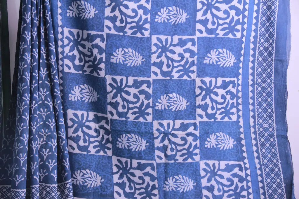 Earth Indigo Print Saree
