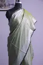 Radiant Elegance: Pistachio Tissue Linen Saree