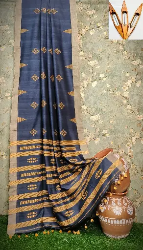 Loom Bloom Mercerized Cotton Jamdani Saree