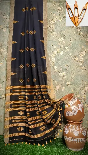Loom Bloom Mercerized Cotton Jamdani Saree