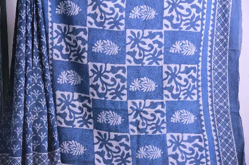 Earth Indigo Print Saree