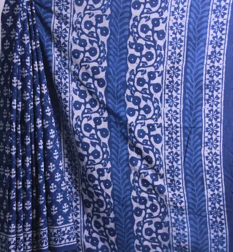 Earth Indigo Print Saree