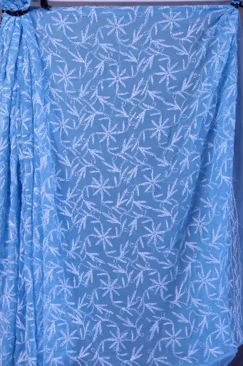 Blue Tepchi Georgette Saree 