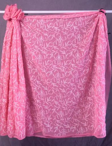 Pink Tepchi Georgette Saree 