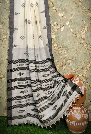 Loom Bloom Mercerized Cotton Jamdani Saree