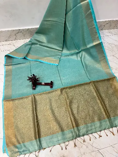 Luminous Tissue Linen Saree